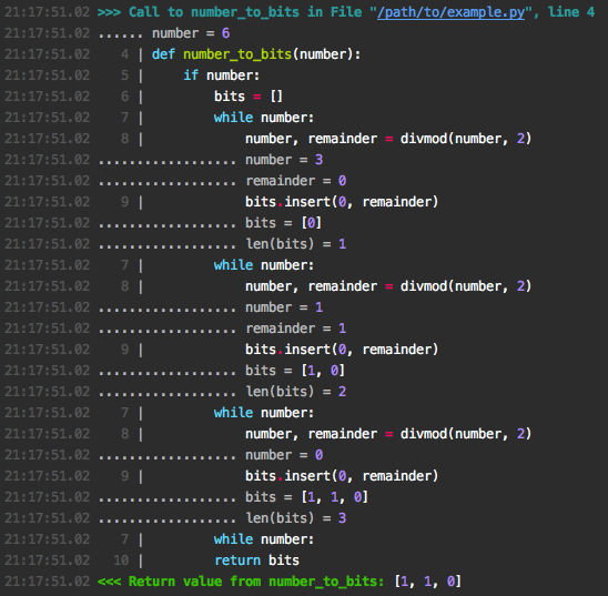 Some Snoop output.